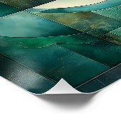 Abstracte geometrische landschapskunst - groen en perfect poster (Hoek)