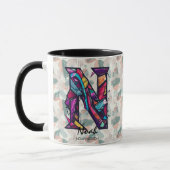 Abstracte geometrische letter N moderne kunst Mok (Links)