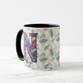 Abstracte geometrische letter N moderne kunst Mok (Voorkant links)