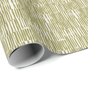 Abstracte geometrische lijnen olijfgroen uniek con cadeaupapier