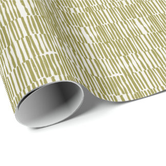 Abstracte geometrische lijnen olijfgroen uniek con cadeaupapier