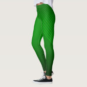 Abstracte geometrische lijnen op Deep Green Leggings (Links)