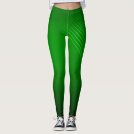 Abstracte geometrische lijnen op Deep Green Leggings
