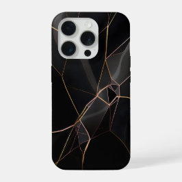 Abstracte Geometrische Lijnen Roze Goud Zwart Desi iPhone 15 Pro Case