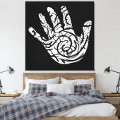 Abstracte geometrische lijnkunst canvas afdruk (Insitu (Slaapkamer))