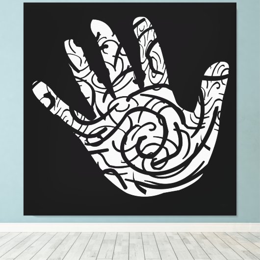 Abstracte geometrische lijnkunst canvas afdruk (Insitu (Houten vloer))