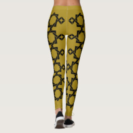 Abstracte geometrische lijnkunst leggings