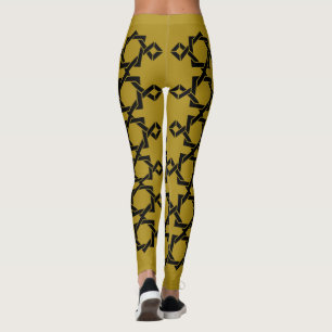 Abstracte geometrische lijnkunst leggings