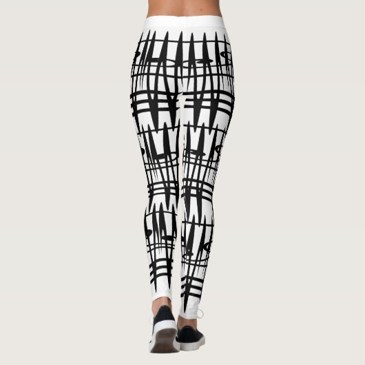 Abstracte geometrische lijnkunst leggings (Achterkant)