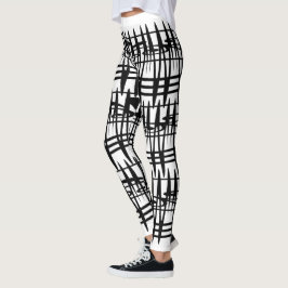 Abstracte geometrische lijnkunst leggings