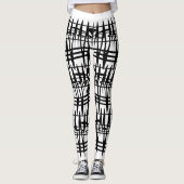 Abstracte geometrische lijnkunst leggings (Voorkant)