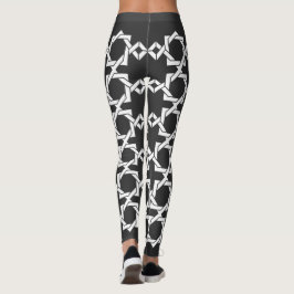 Abstracte geometrische lijnkunst leggings