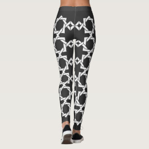 Abstracte geometrische lijnkunst leggings