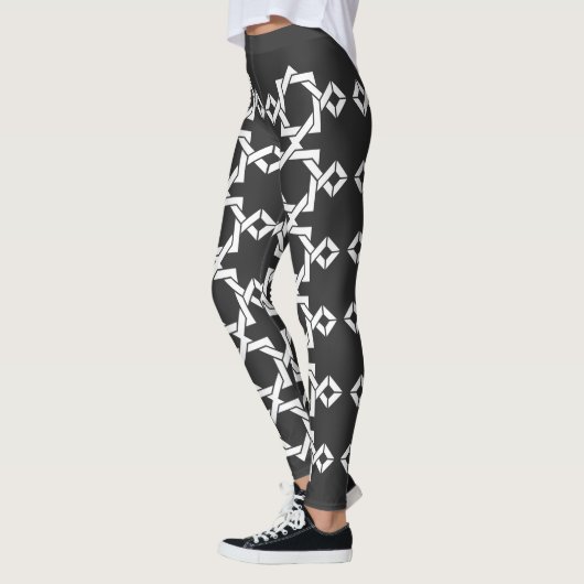 Abstracte geometrische lijnkunst leggings (Links)