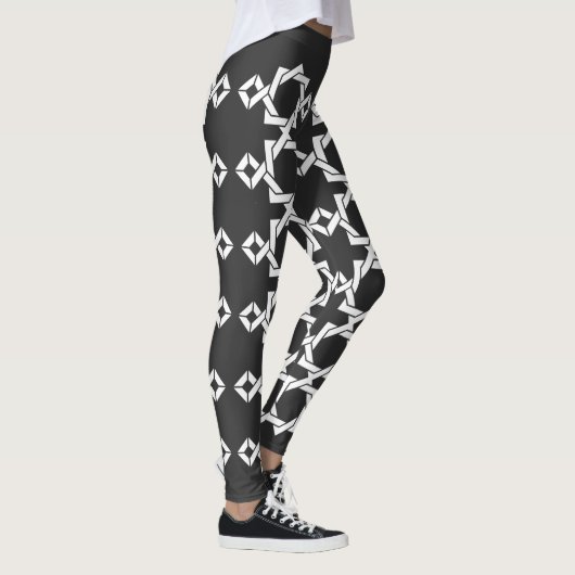 Abstracte geometrische lijnkunst leggings (Rechts)
