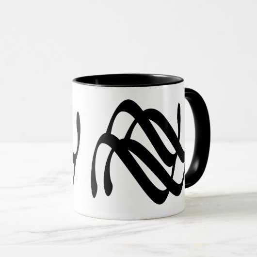 abstracte geometrische lijnkunst mok (Voorkant rechts)