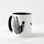 abstracte geometrische lijnkunst mok (Voorkant links)