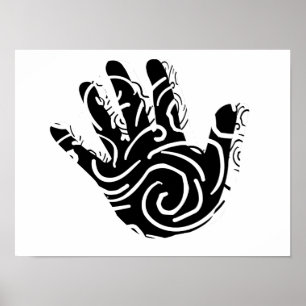 abstracte geometrische lijnkunst poster