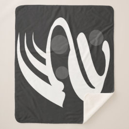 abstracte geometrische lijnkunst sherpa deken