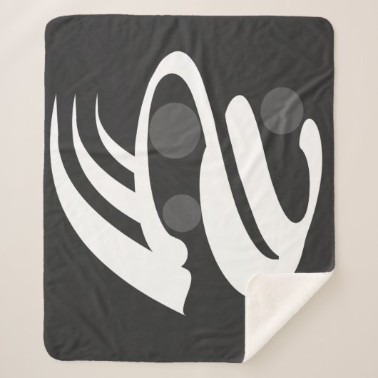 abstracte geometrische lijnkunst sherpa deken (Voorkant)