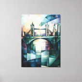 Abstracte geometrische Londense skyline met Tower Canvas Afdruk (Voorkant)