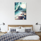 Abstracte geometrische luchtlijn van Rio de Janeir Canvas Afdruk (Insitu (Slaapkamer))