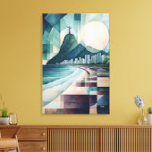 Abstracte geometrische luchtlijn van Rio de Janeir Canvas Afdruk (Insitu (Woonkamer))