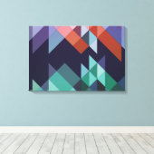 Abstracte Geometrische marine Blue Green Brown Ele Canvas Afdruk (Insitu (Houten vloer))