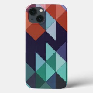 Abstracte Geometrische marine Blue Green Brown Ele Case-Mate iPhone Case