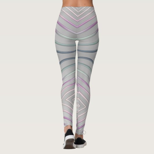 abstracte geometrische metalen textuur. leggings (Achterkant)