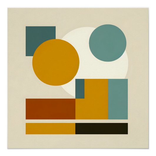 Abstracte Geometrische Mid Century Modern Perfect Poster (Voorkant)