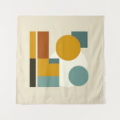 Abstracte geometrische mid-century modern wandkleed (Voorkant (horizontaal))