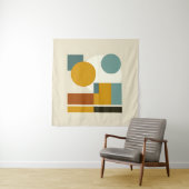 Abstracte geometrische mid-century modern wandkleed (In situ)