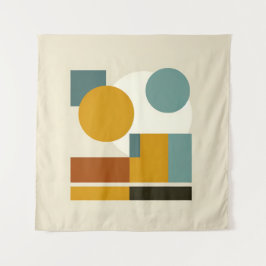 Abstracte geometrische mid-century modern wandkleed