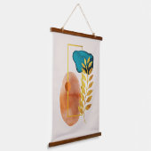 Abstracte geometrische mid-century moderne minimal hangend wandkleed (Gebogen)