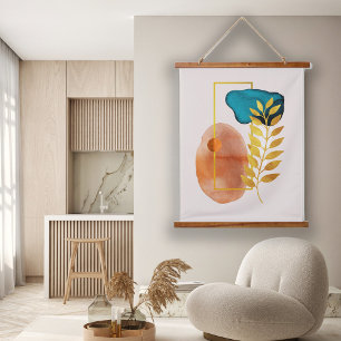 Abstracte geometrische mid-century moderne minimal hangend wandkleed