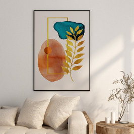 Abstracte geometrische mid-century moderne minimal poster