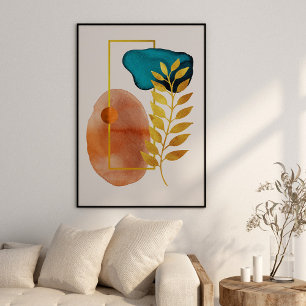 Abstracte geometrische mid-century moderne minimal poster
