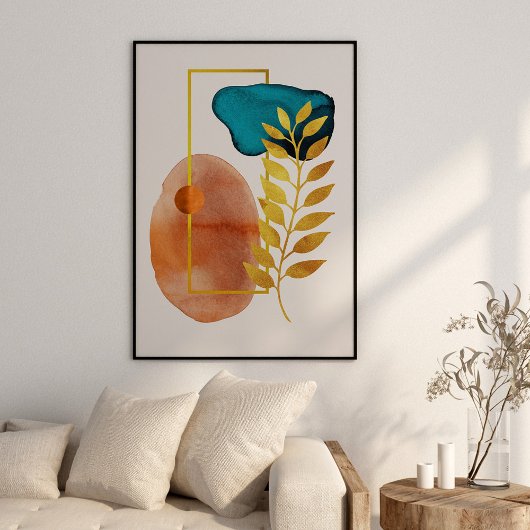 Abstracte geometrische mid-century moderne minimal poster