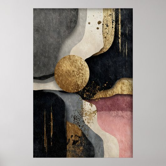 Abstracte geometrische minimalistische print, Boho Poster (Voorkant)