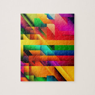 Abstracte geometrische moderne kleurrijke 3D Legpuzzel