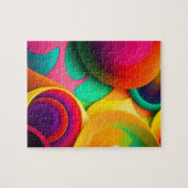 Abstracte geometrische moderne kleurrijke bubbels  legpuzzel (Horizontaal)