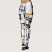 Abstracte geometrische moderne kleurrijke Waterver Leggings (Achterkant)