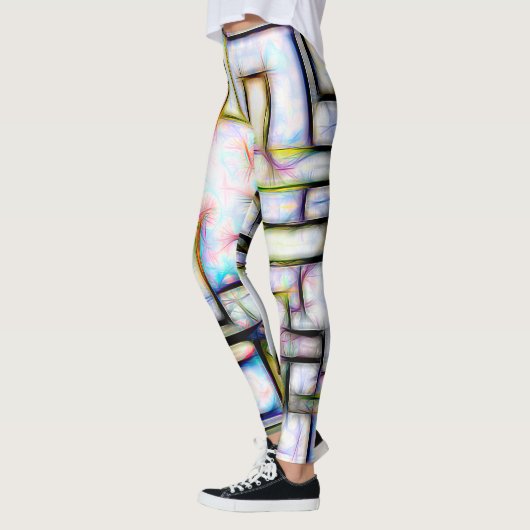 Abstracte geometrische moderne kleurrijke Waterver Leggings (Links)