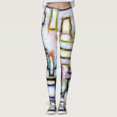 Abstracte geometrische moderne kleurrijke Waterver Leggings (Voorkant)