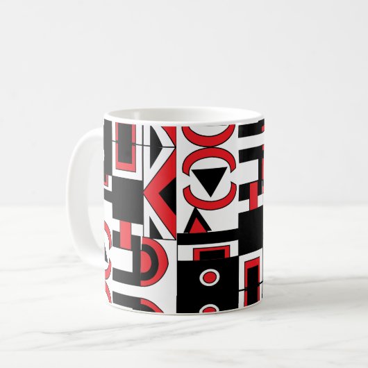 Abstracte geometrische moderne kool koffiemok (Voorkant links)