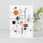 Abstracte geometrische moderne minimalistische lij aankondiging (Staand voorkant)