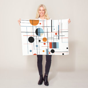 Abstracte Geometrische Moderne Minimalistische Lij Fleece Deken