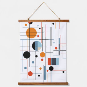 Abstracte geometrische moderne minimalistische lij hangend wandkleed