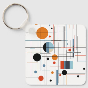 Abstracte geometrische moderne minimalistische lij sleutelhanger